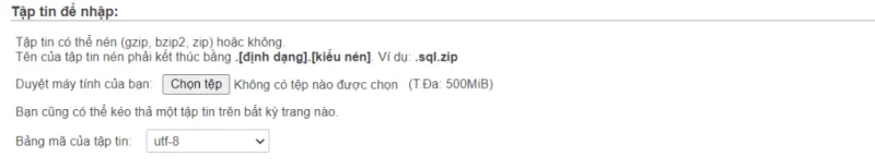 Hướng dẫn sao lưu và phục hồi dữ liệu Website WordPress 62 Chọn tệp upload lên Cpanel