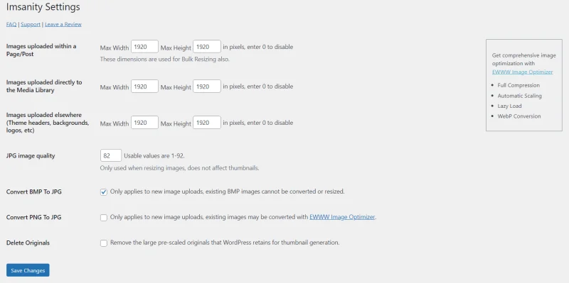 Top 7 Plugin nén ảnh tốt nhất cho Website WordPress 14 Nén ảnh với plugin Imsanity